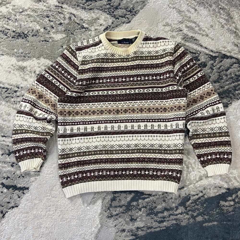Vintage Bill Blass Sweater Mens L Multicolor‎ Fair Isle Pattern Coogie Pullover